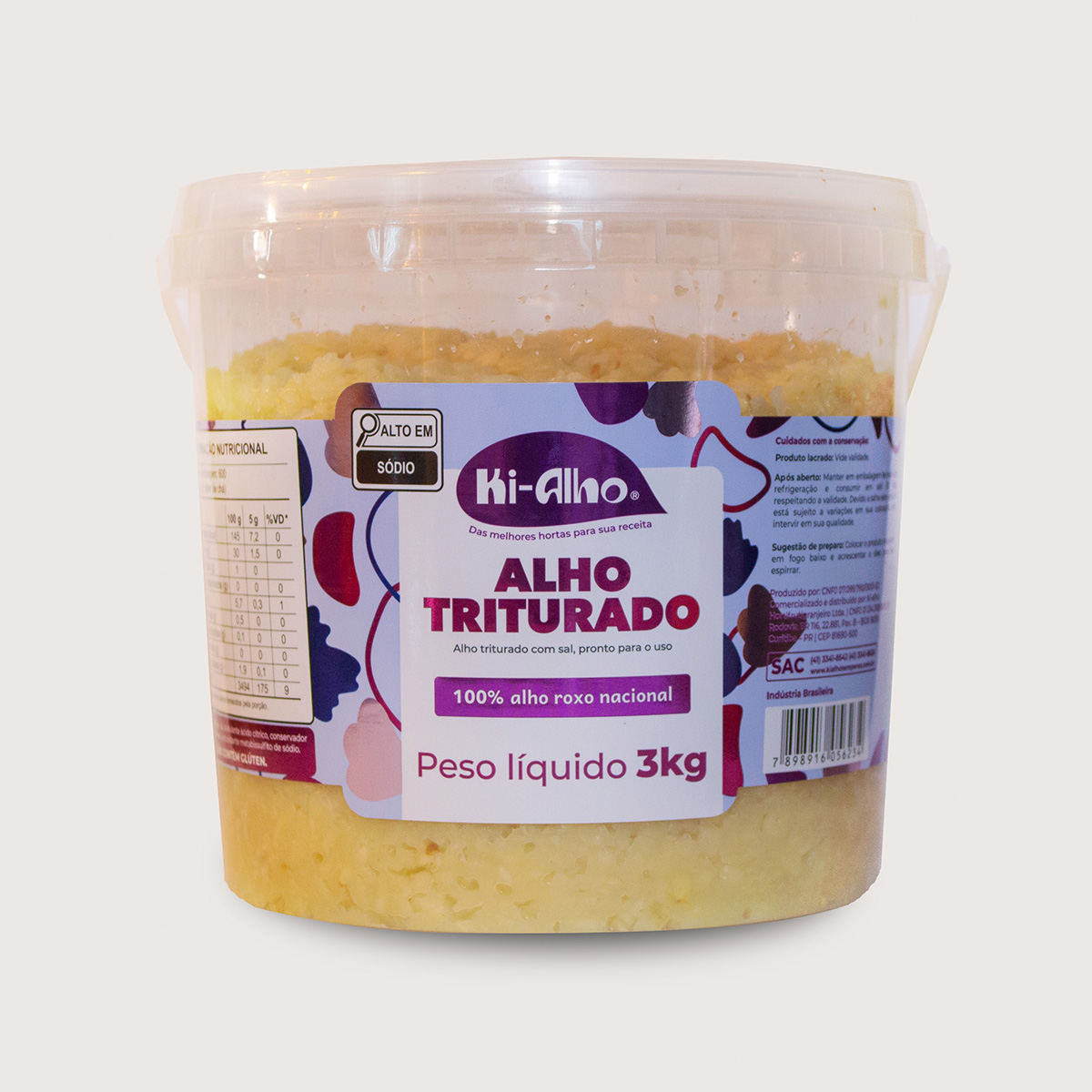 Alho Triturado Roxo Nacional Ki-Alho 3kg